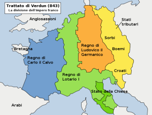 La divisione dell'Impero dopo Carlo Magno